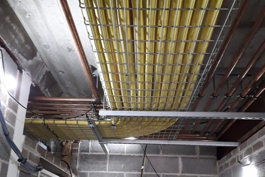 Commercial piping on ceiling